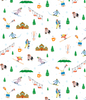 Close-Up of Kids Unisex Goodnight Après Ski  Print - Colorful Design Featuring Snow-riders, Pets, and Vacation Homes