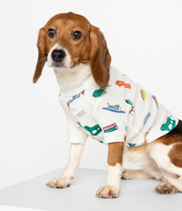 Goodnight Chicago Pet Pajamas - Sustainable organic pet clothing featuring Chicago-themed vibrant prints