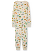 Creme with Fun San Fransisco-themed Graphics, 100% Organic Cotton Long Sleeves Top and Pants, Comfortable and Cozy Sleepwear for Kids