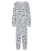 Light Grey with Fun Seattle-themed Graphics, Long Sleeves Top and Pants, Comfortable and Cozy Sleepwear for Men and Women. Long John Two-Piece Set. 100% Organic Cotton.